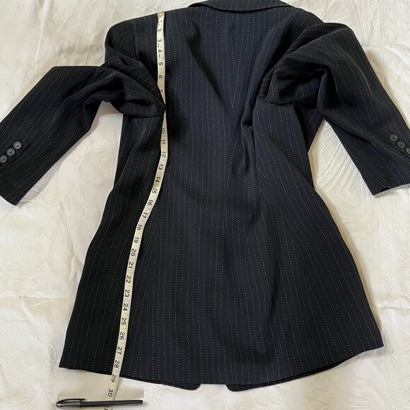ANNE KLEIN 14 NAVY BLUE  Pinstripe 2-piece Jacket PANT SUIT - A Classic ! - Picture 6 of 13